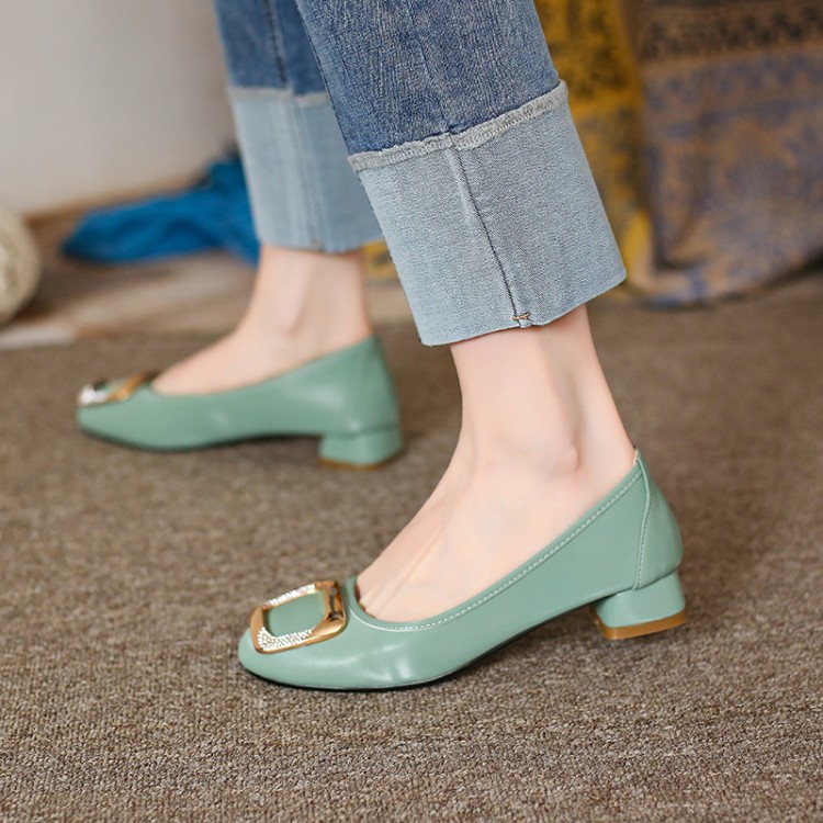Women's Ballet Flat Shoes with Buckle and Metal Decoration - Image 2