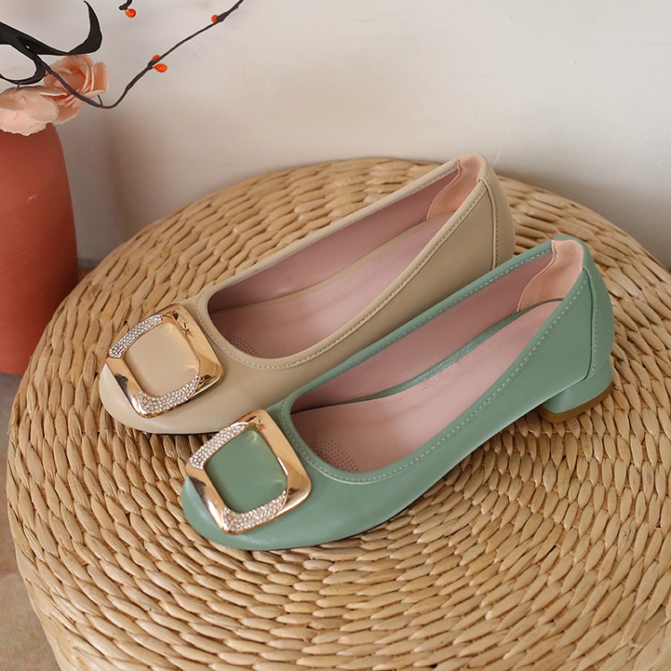 Women's Ballet Flat Shoes with Buckle and Metal Decoration - Image 3