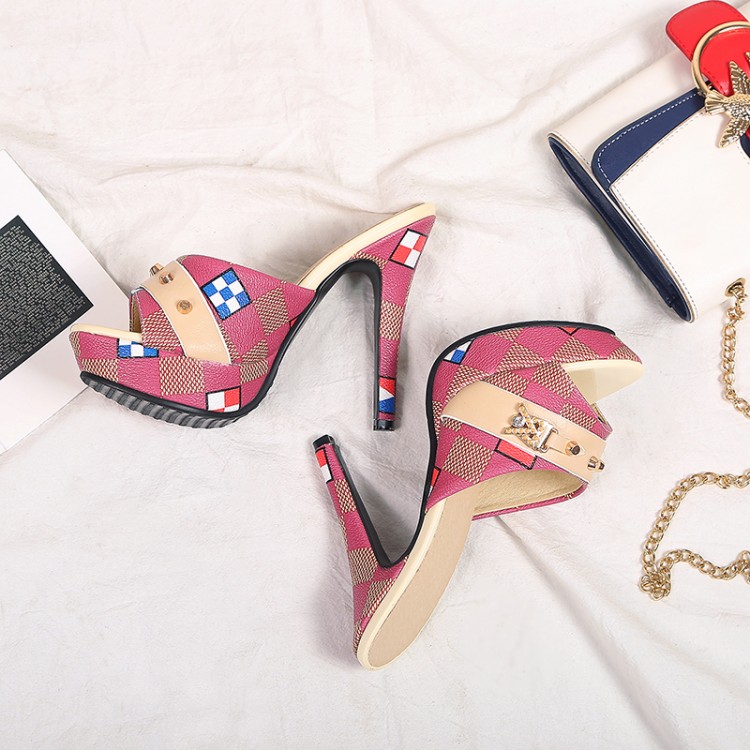 Women’s High Heel Sport Sandals with Open Toe and PU Upper