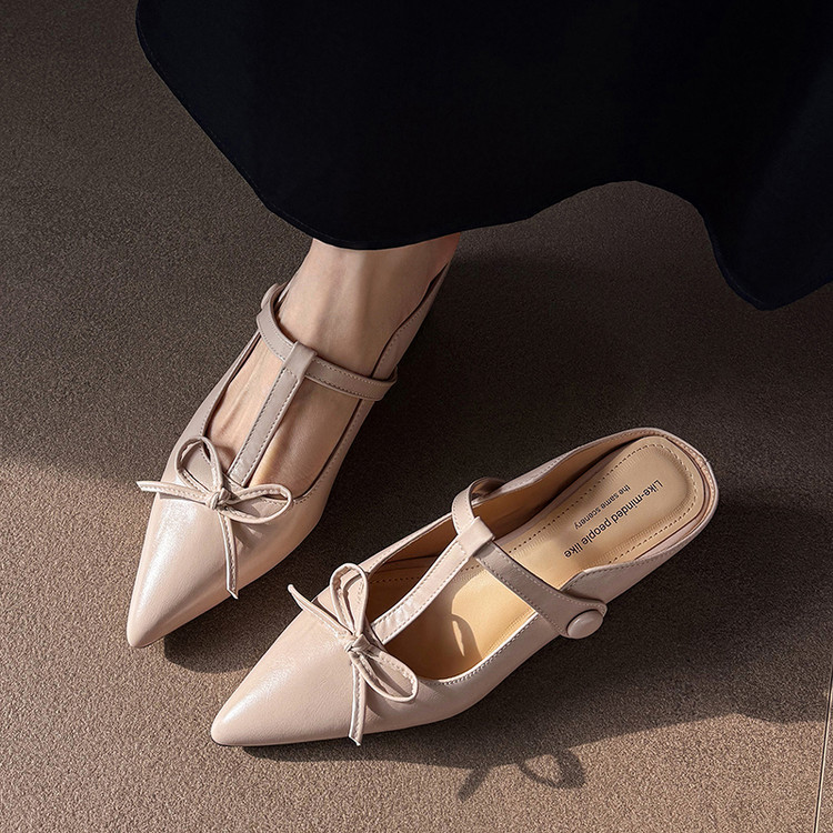 Women’s Pointed Toe Chunky Heel Slippers with Hidden Wedge – Summer 2026